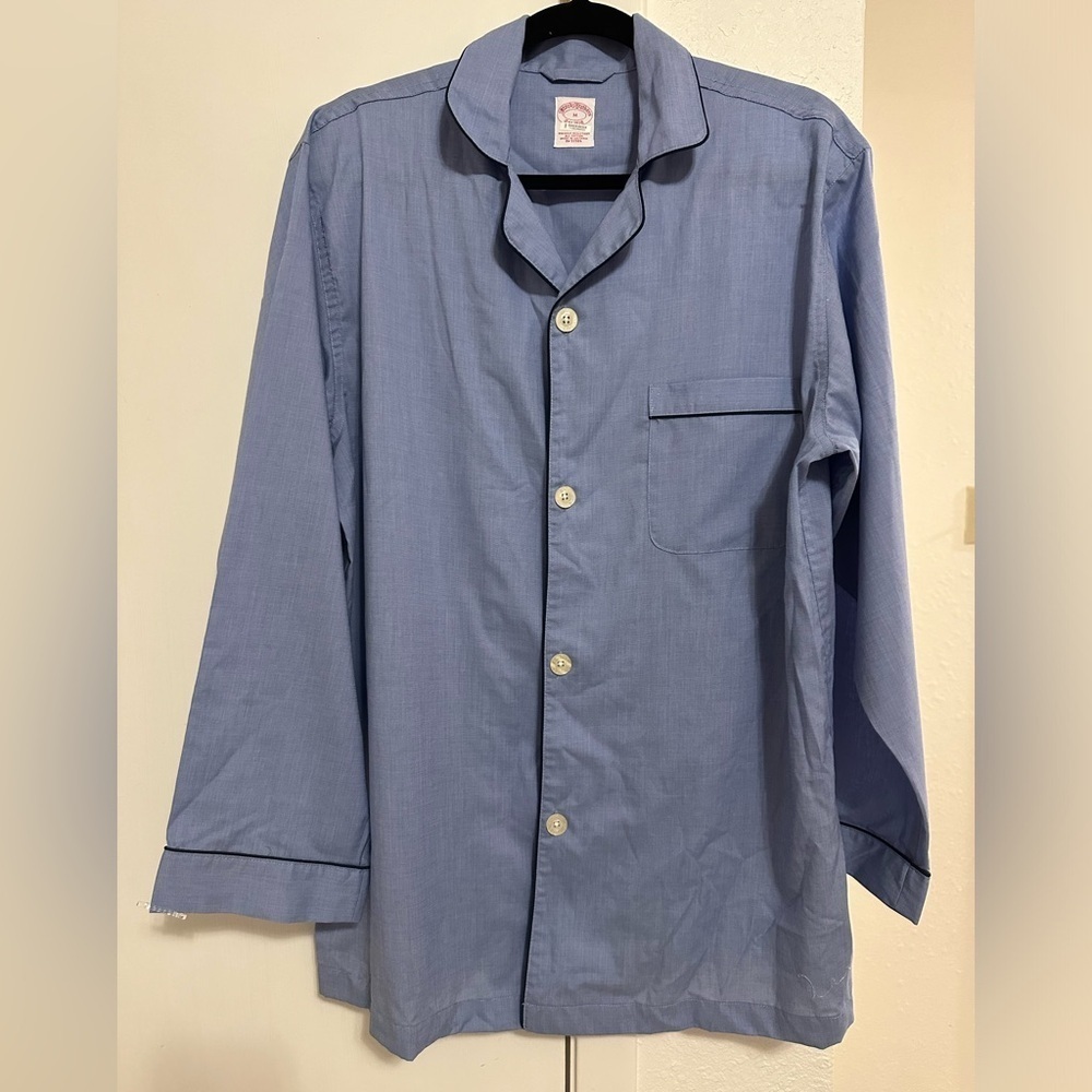 Brooks Brothers Nightware cotton pajama button up top shirt M